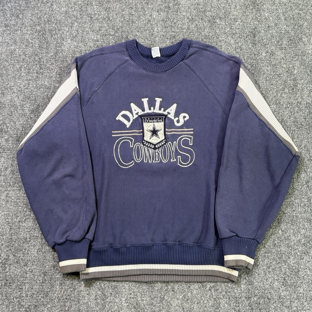 Vintage Dallas Cowboys Sweatshirt Mens Medium Blue Crewneck Embroidered 90s NFL